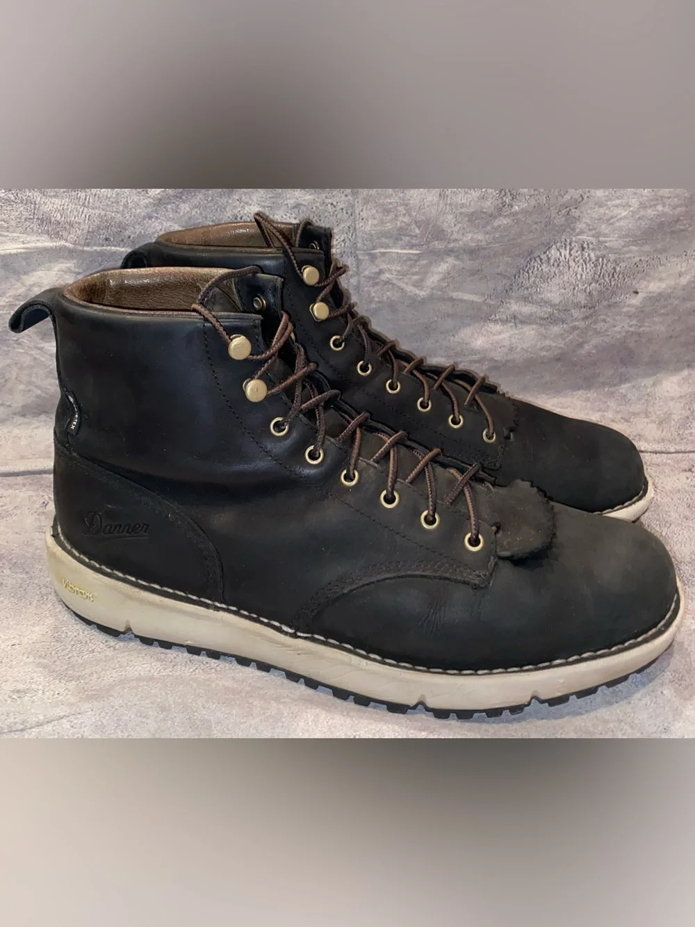 Danner 917 GTX Gore Tex Lace Up Work Boots Soft Toe Vibram Wedge 12 Leather Kilt
